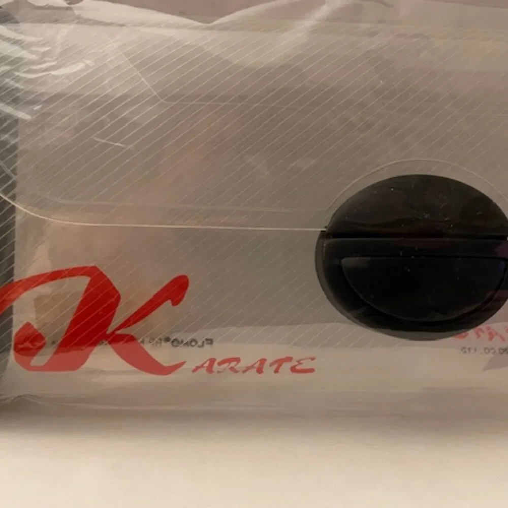 Vintage 1996 Flomo Karate Ribbed Plastic Pencil Case.  Karate motif, Sealed NWT